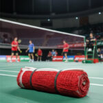Red Badminton Nylon Net for outdoor and indoor game
