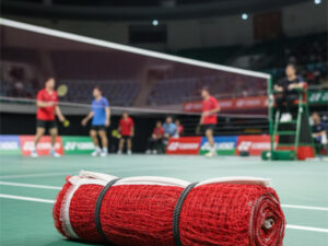Red Badminton Nylon Net for outdoor and indoor game