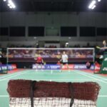 Brown Nylon tournament badminton net