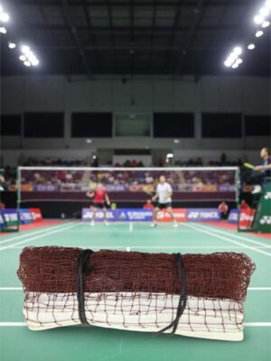Brown Nylon tournament badminton net
